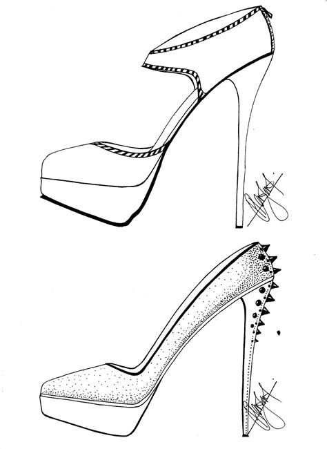 easy  high heels coloring pages
