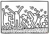 Haring Keith Coloring Pages Figures Dancing Trending Days Last sketch template