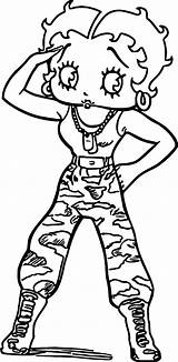 Betty Boop Scripture 1953 Soldier sketch template