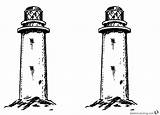 Coloring Pages Realistic Lighthouse Clipart Printable Kids sketch template