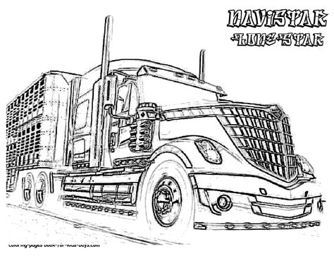 semi truck coloring book page coloring pages