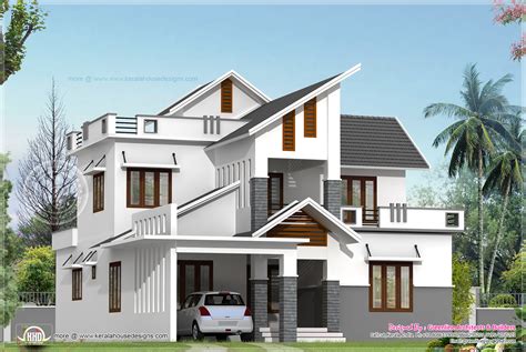 modern house elevation   sqfeet kerala home design  floor