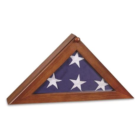 castlecreek wood american veteran burial flag triangle display case