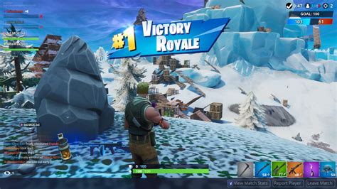 victory royale fortnite interface  game