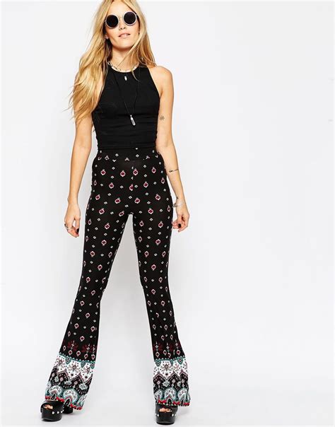 asos pantalon evase avec lisere  imprime asos pickture