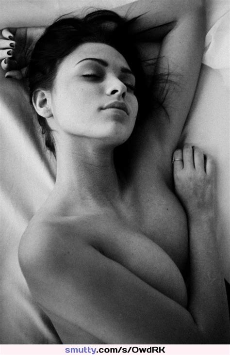 Gorgeous Beautiful Sexy Perfect Boobs Blackandwhite Naked Bed