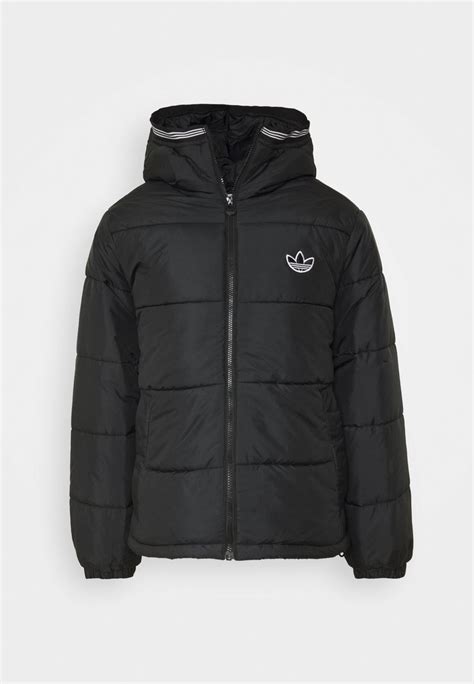 adidas originals hooded puff winter jacket black zalandocouk