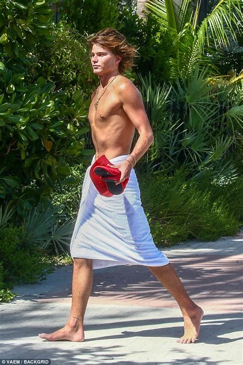 jordan barrett shows off his tanned torso in miami daily mail online