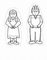 Pilgrim Puppets Template Pilgrims Indians Freecoloringpages sketch template