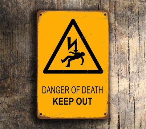 danger  death sign   sign classic metal signs