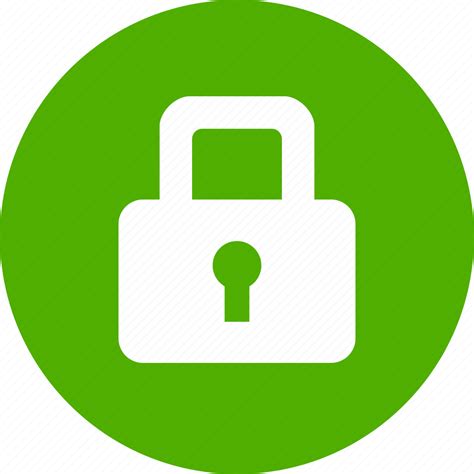 Circle Green Lock Privacy Safe Secure Security Icon Download On