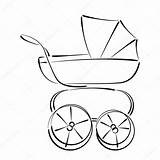 Stroller Drawing Baby Buggy Carriage Clipart Vintage Drawings Sketched Getdrawings Clipartmag sketch template