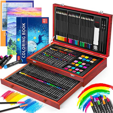buy art supplies ibayam  pack deluxe wooden art set crafts drawing painting kit