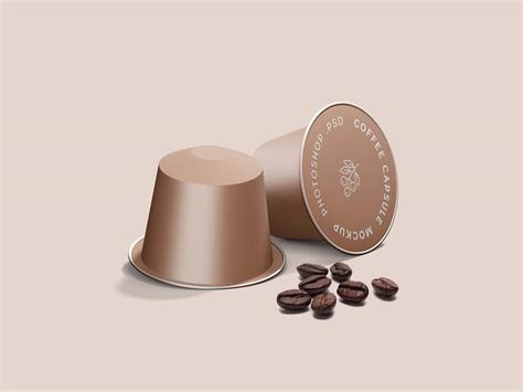 espresso coffee capsule mockup psd