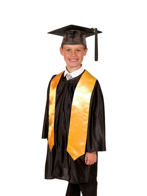 shiny graduation gown cap  stole   primary graduation