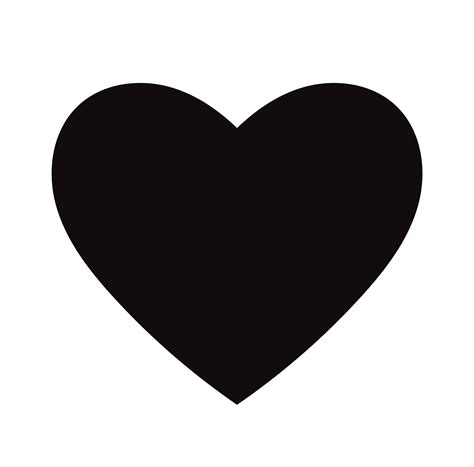 flat black heart icon isolated  white background vector illustration