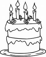Cake Birthday Coloring Pages Printable Candles Cakes Four Kids Cliparts Color Happy Print Decorate Choose Board Coloringtop sketch template