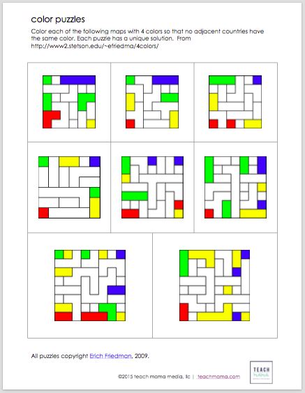 color puzzles fun math  logic  kids teach mama