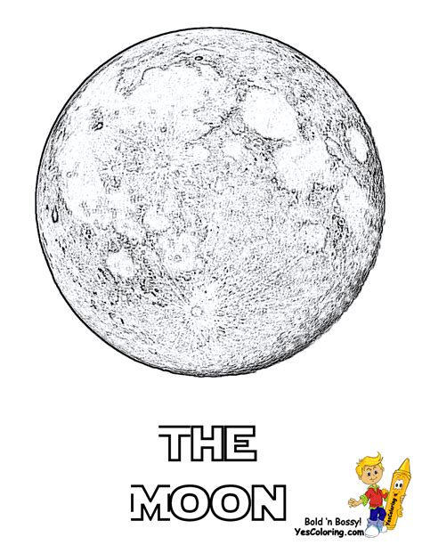 realistic moon coloring page  printable coloring pages  kids