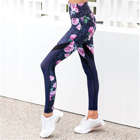 2019 sport leggings high waist pants gym clothes sexy running floral