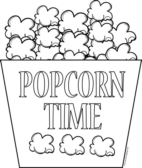 snack food popcorn coloring page wecoloringpagecom