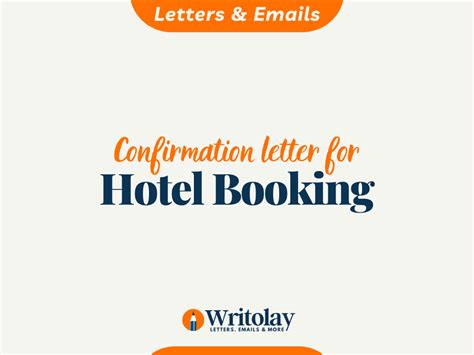 booking confirmation letter  templates writolay