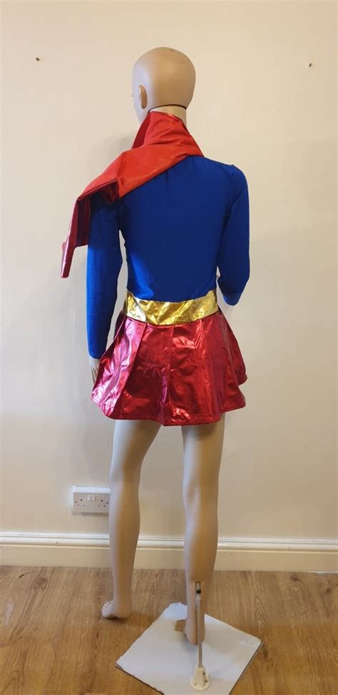 Supergirl Fancy Dress Classic Costume Womens Superhero Outfit Adult Ebay