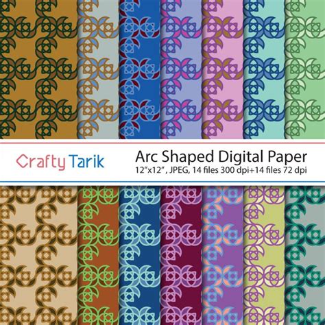 arched shapes digital paper xjpg  color option