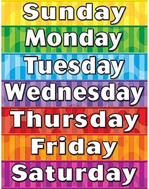 days   week chart multi color  walmartcom