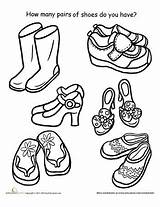 Shoes Coloring Pair Drawing Schoenen Pairs Worksheets Worksheet Kleurplaat Preschool Many Find Shoe Pages Color Printable Thema Afbeelding Math Kleur sketch template