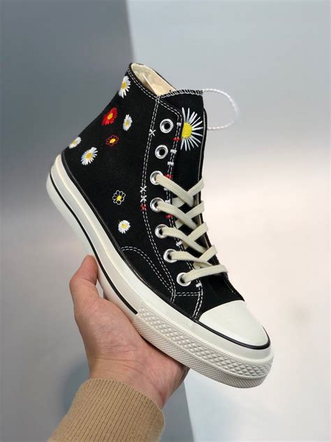 converse embroidered floral chuck taylor  star blacknatural ivory  sale sneaker