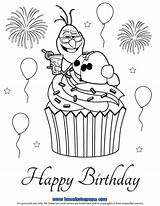 Birthday Coloring Happy Pages Cupcake Olaf Frozen Disney Printable Nice Color Print Colouring Sheets Book Online Kids Christmas Besuchen Getdrawings sketch template