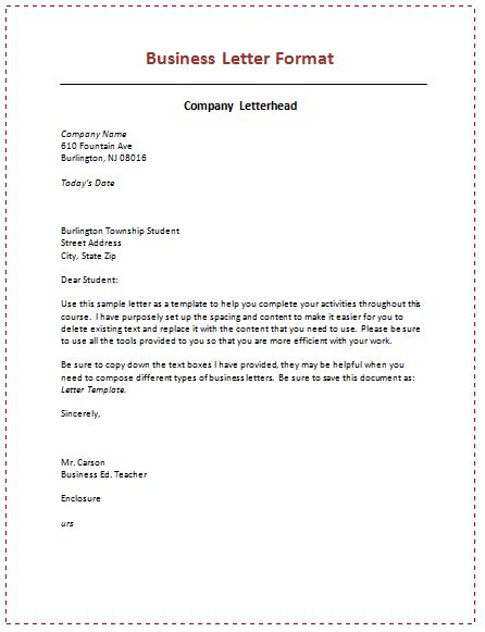document templates  business letter formats