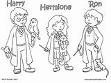 Hermione Pages Coloring Granger Harry Ron Getcolorings sketch template
