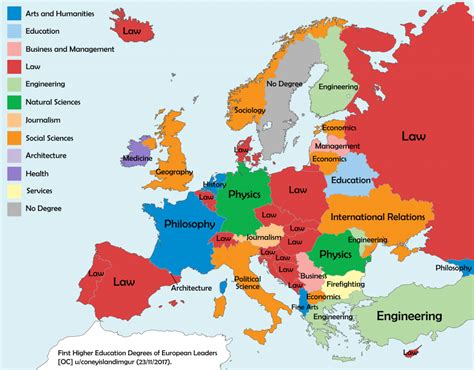 map   higher education degrees  european country leaders