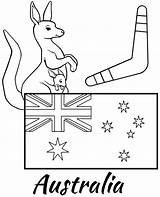 Flag Coloring Colouring Australian Australia Template sketch template