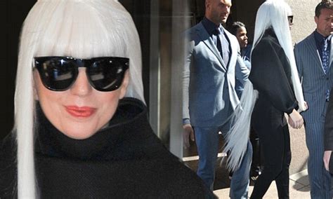 Lady Gaga Dons Long White Wig As She Emerges From Siriusxm Radio Show