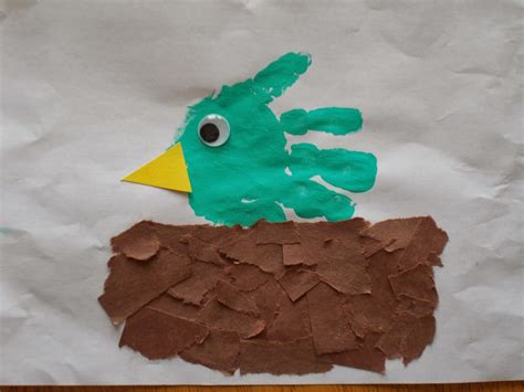 chipmans corner preschool handprint bird  nest bird crafts
