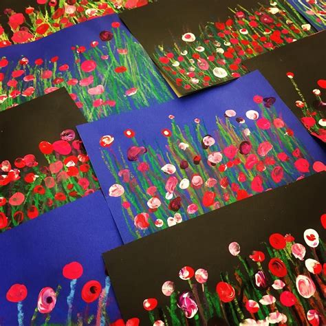 green crayon  lines   finger painted poppies gloucestershire resource centre http