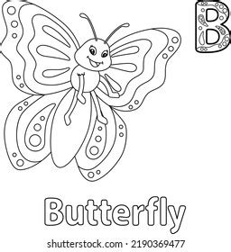 butterfly alphabet abc coloring page  stock vector royalty