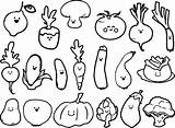 Vegetables Coloring Vegetable Pages Fruit Fruits Kids Cartoon Drawing Printable Cute Food Broccoli Drawings Salad Basket Potato Color Sheet Fun sketch template