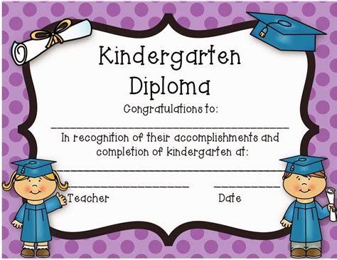 kindergarten certificate templates
