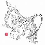 Kirin Dragon Creatures Storenvy sketch template