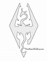 Skyrim Stencil Logo Drawing Symbol Stencils Outline Pumpkin Carving Clipart Crafts Nerd Freestencilgallery Dragon Tattoo Game Scrolls Line Elder Logos sketch template