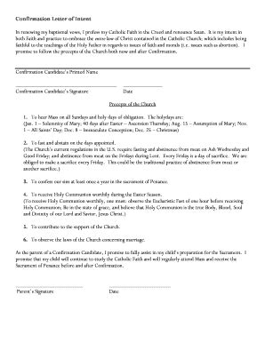 printable catholic confirmation letter forms  templates