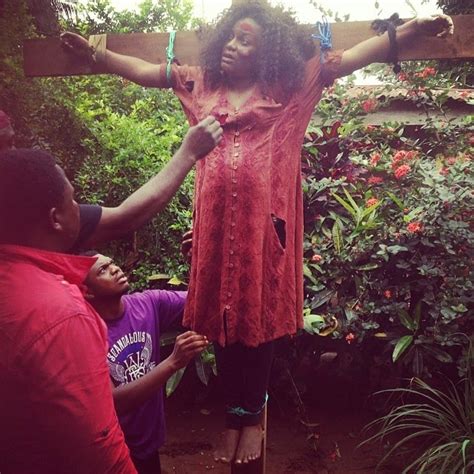 nollywood actress queen nwokoye crucified in a new movie