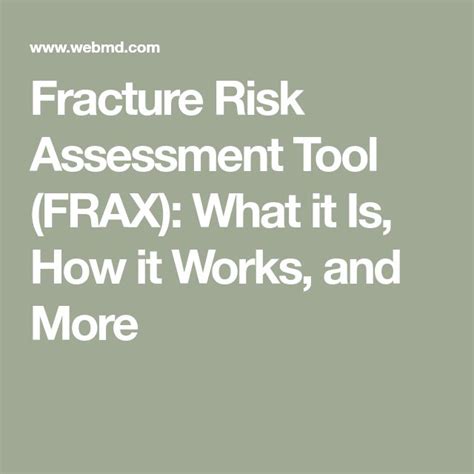 What Is The Fracture Risk Assessment Tool Frax Assessment Tools