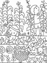 Garden Vegetable Pages Coloring Colouring Drawing Kids Getdrawings sketch template