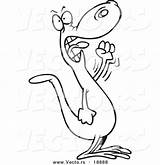 Lizard Waving Fist Outlined Coloring sketch template