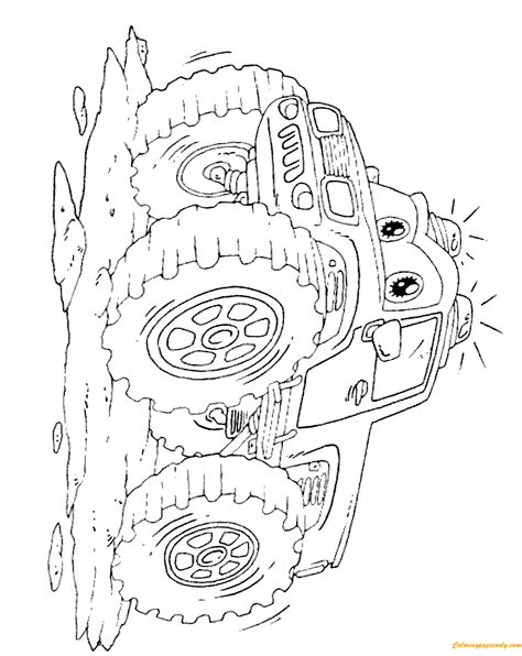 cute monster truck coloring page  printable coloring pages